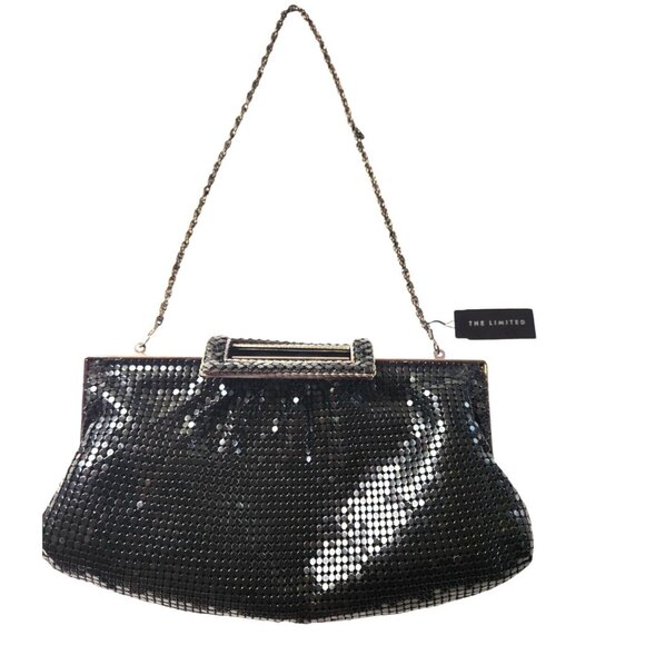 Black Sequin Evening Bag Chain Strap Satin Interior The Limited NWT party - Picture 1 of 7